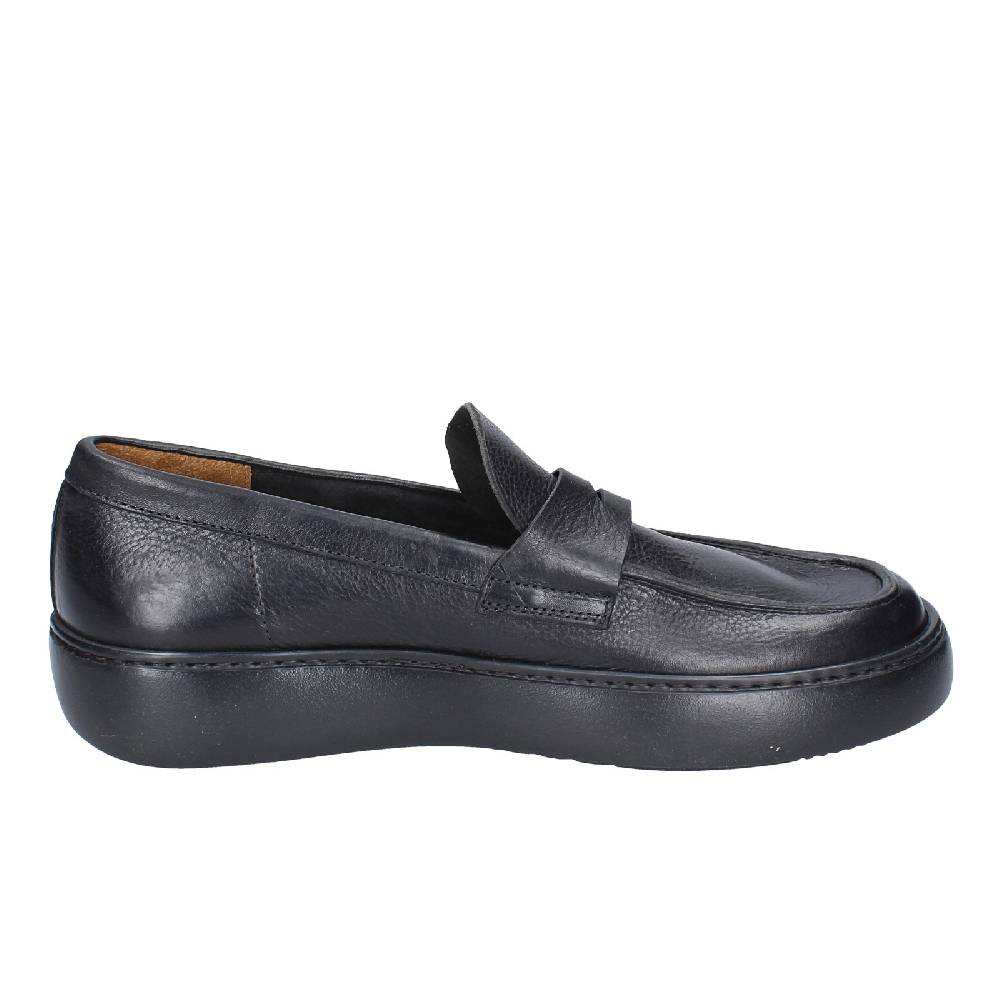 scarpe uomo MOMA mocassini nero pelle 11402E VINTAGE EX385 In Linea