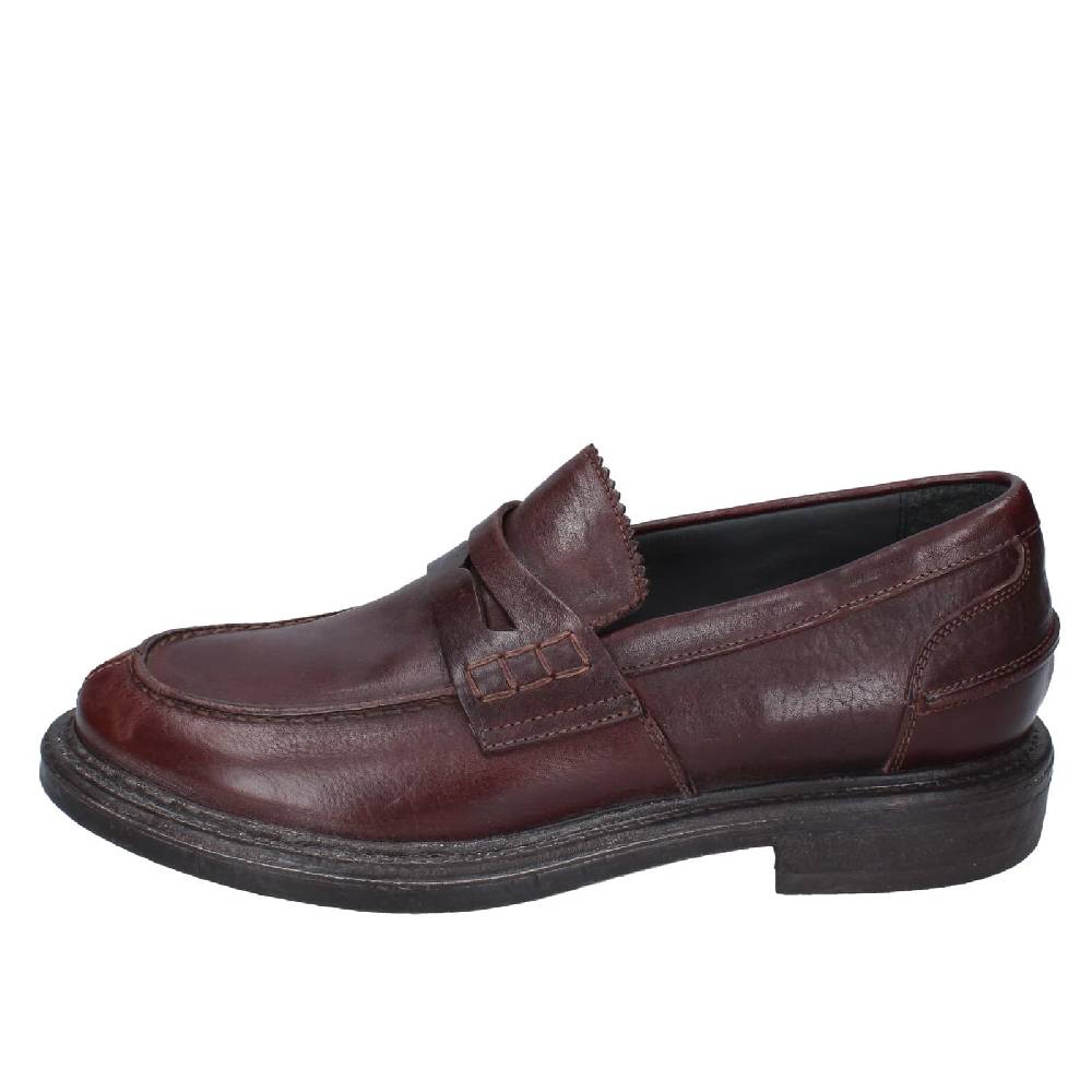 scarpe uomo MOMA mocassini marrone pelle 65305E EY516 Nuovo
