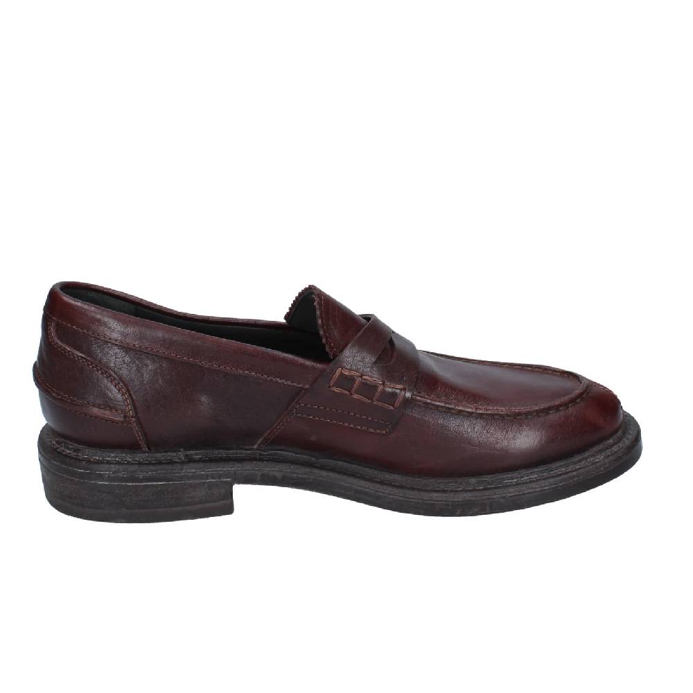 scarpe uomo MOMA mocassini marrone pelle 65305E EY516 Nuovo