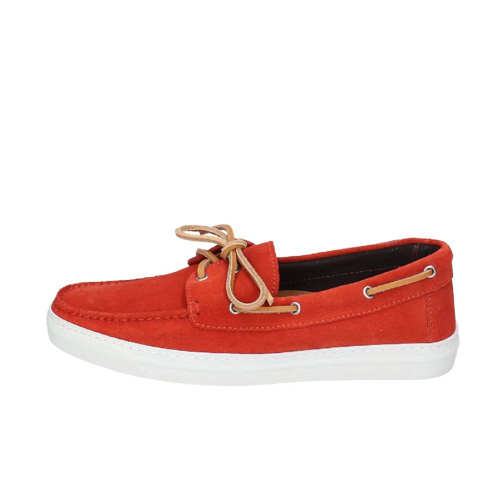 scarpe uomo RALPH LAUREN mocassini rosso camoscio celeste EY147 Spedizione Gratuita