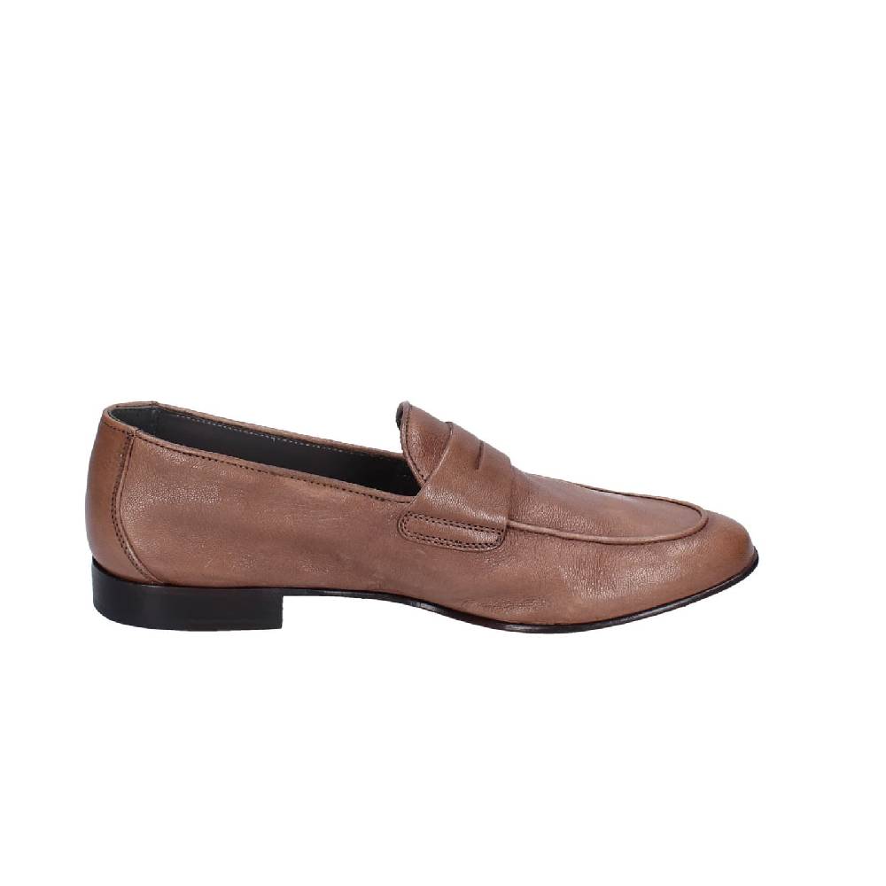 scarpe uomo POLLINI mocassini marrone pelle EY34 Negozi Online