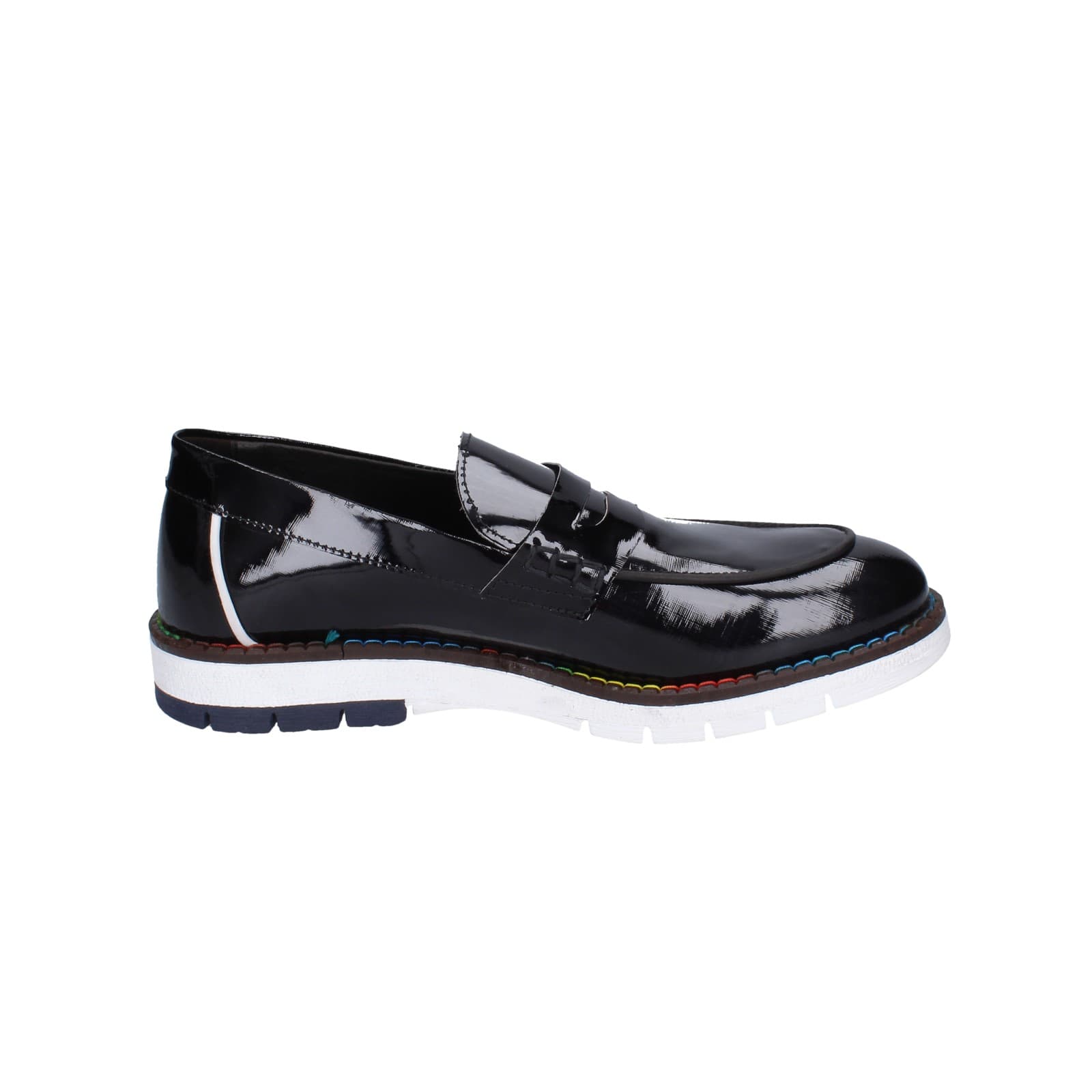 scarpe uomo EVEET mocassini nero vernice EZ230 Promozione Limitata