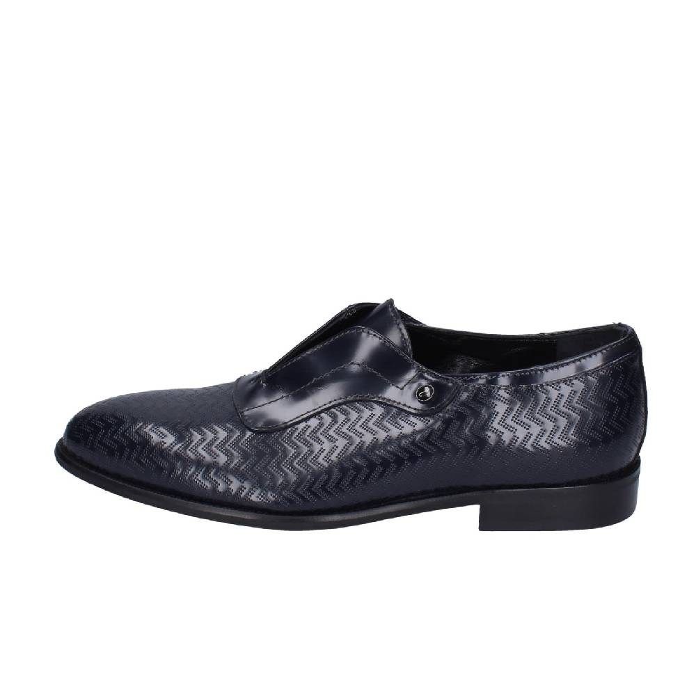 scarpe uomo EVEET mocassini blu pelle lucida EZ253 Affare Del Giorno