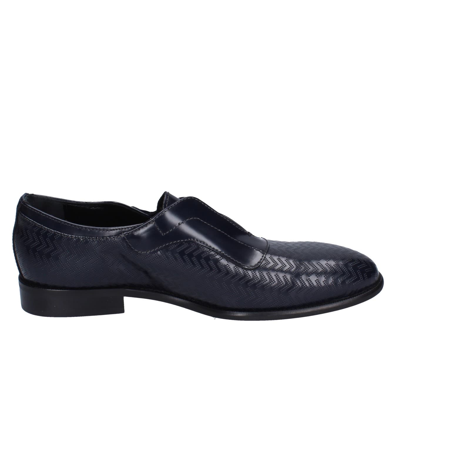 scarpe uomo EVEET mocassini blu pelle lucida EZ253 Affare Del Giorno