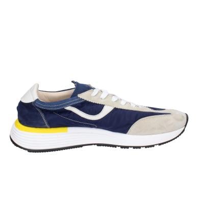 scarpe uomo MOMA classiche blu camoscio beige tela 4AS414-CRNC BC85 Sconto