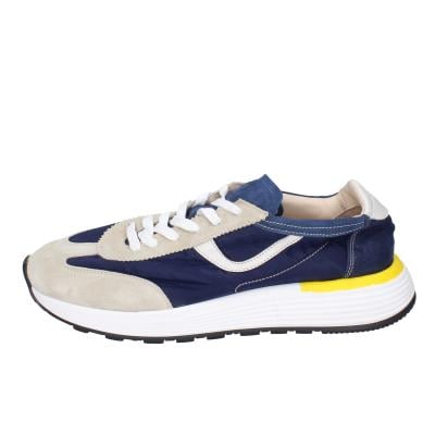 scarpe uomo MOMA classiche blu camoscio beige tela 4AS414-CRNC BC85 Sconto