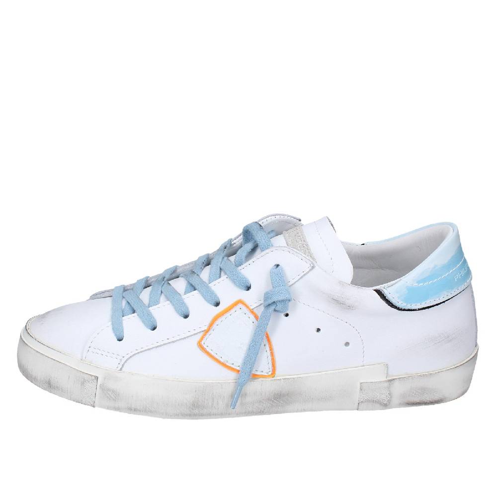 scarpe uomo PHILIPPE MODEL sneakers bianco pelle blu VINTAGE EX357 2025