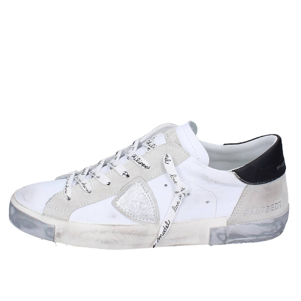 scarpe uomo PHILIPPE MODEL sneakers bianco pelle camoscio EX564 In Linea