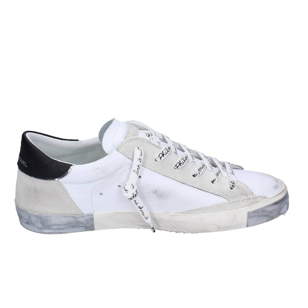 scarpe uomo PHILIPPE MODEL sneakers bianco pelle camoscio EX564 In Linea