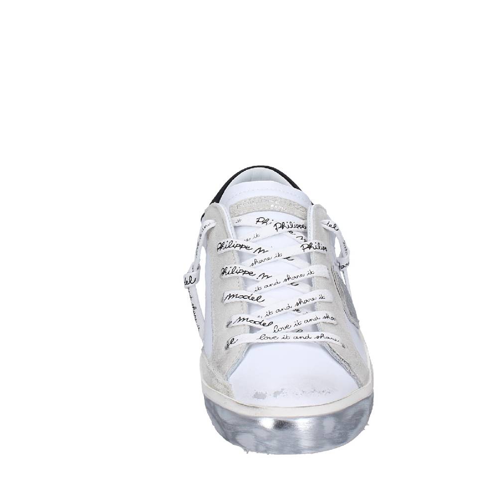 scarpe uomo PHILIPPE MODEL sneakers bianco pelle camoscio EX564 In Linea