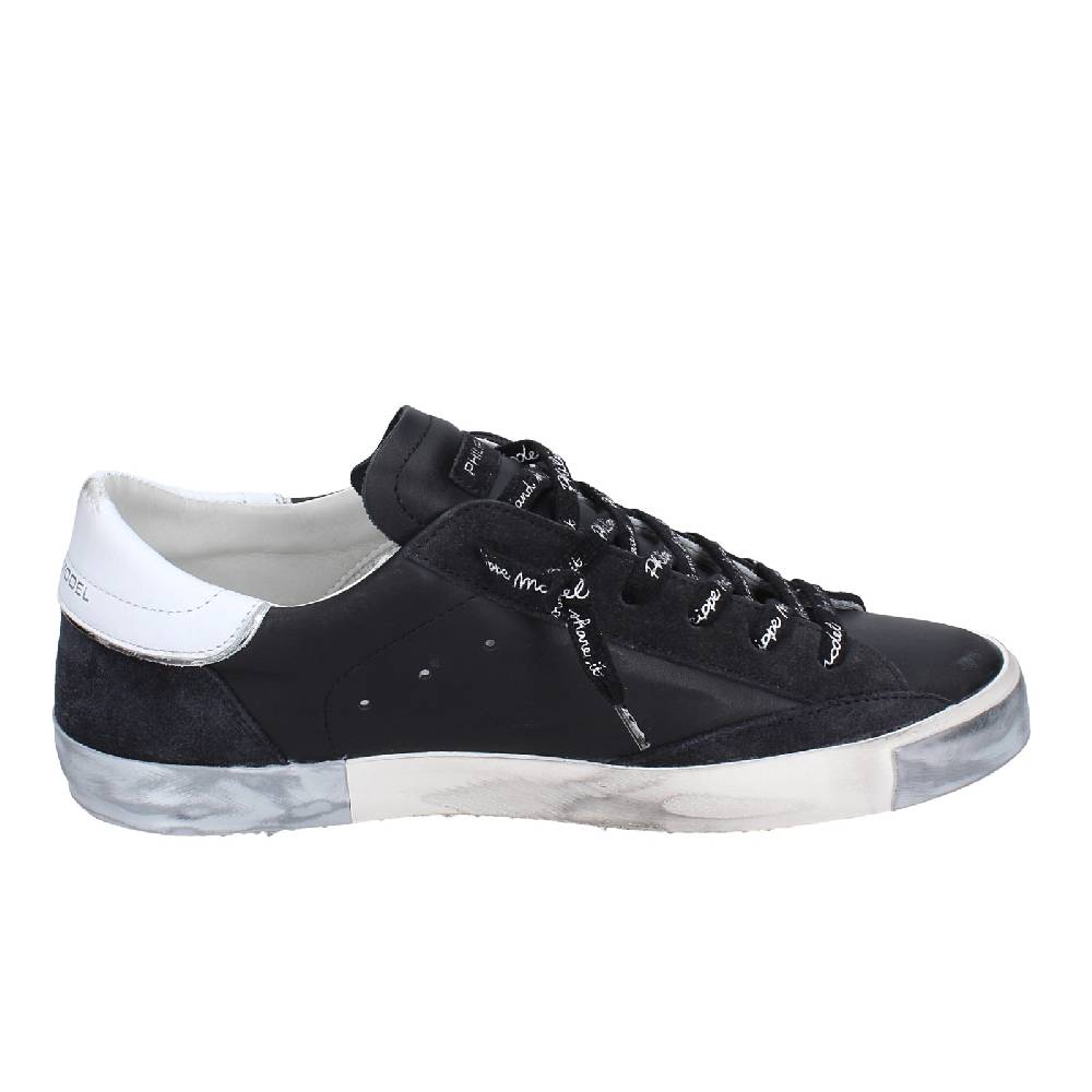 scarpe uomo PHILIPPE MODEL sneakers nero pelle camoscio EX563 Nuovo