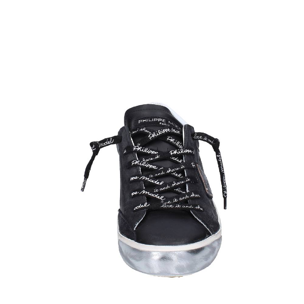 scarpe uomo PHILIPPE MODEL sneakers nero pelle camoscio EX563 Nuovo