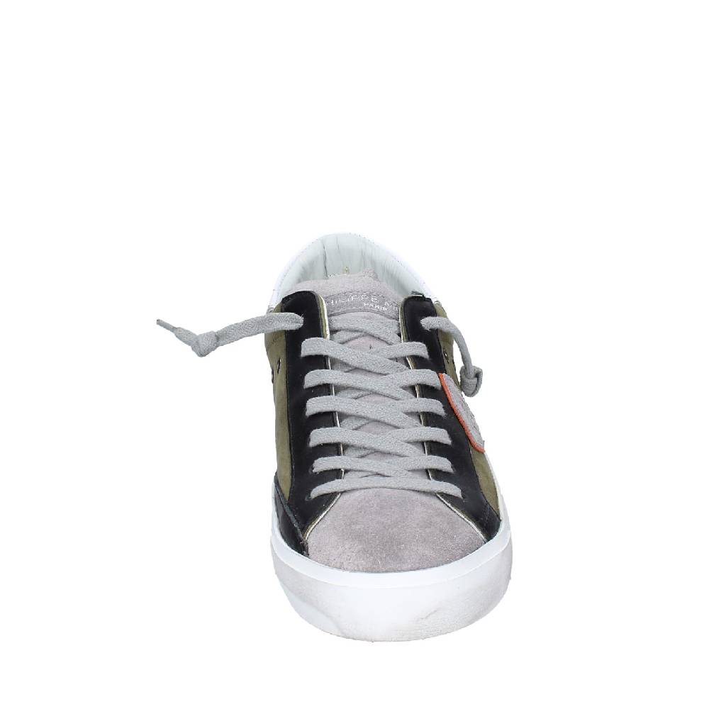 scarpe uomo PHILIPPE MODEL sneakers verde pelle grigio camoscio VINTAGE EX363 Qualità
