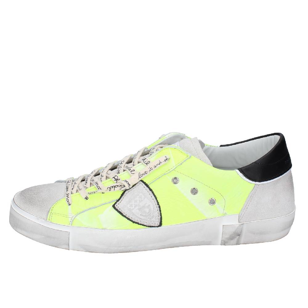 scarpe uomo PHILIPPE MODEL sneakers giallo pelle grigio camoscio VINTAGE EX359 Promozione