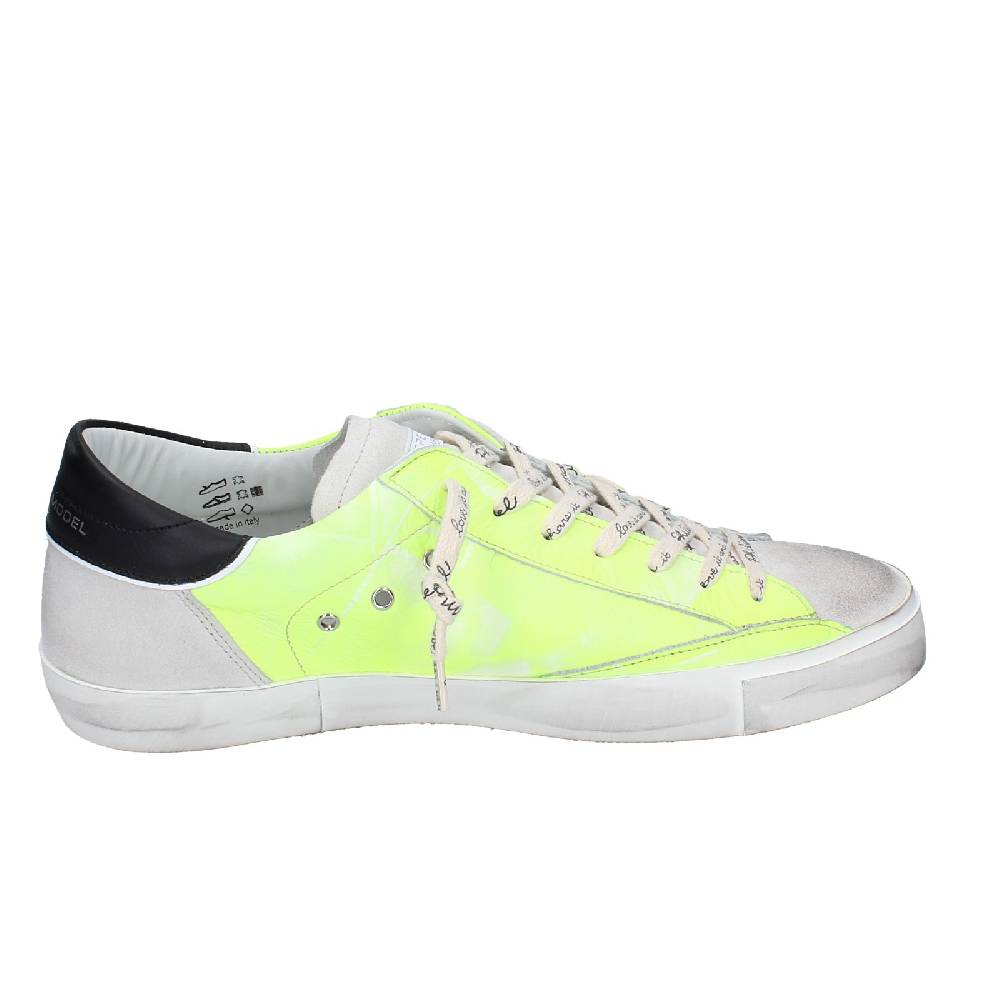 scarpe uomo PHILIPPE MODEL sneakers giallo pelle grigio camoscio VINTAGE EX359 Promozione