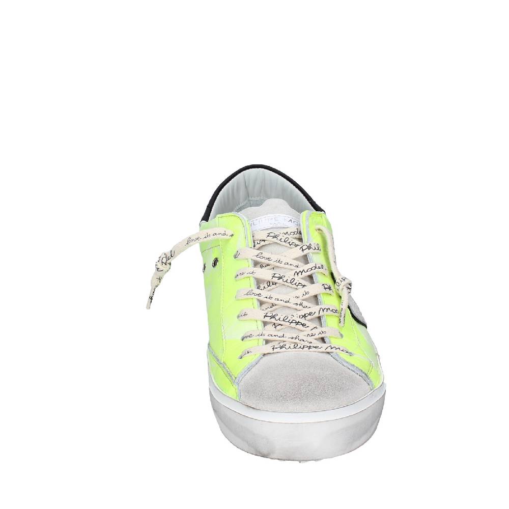 scarpe uomo PHILIPPE MODEL sneakers giallo pelle grigio camoscio VINTAGE EX359 Promozione