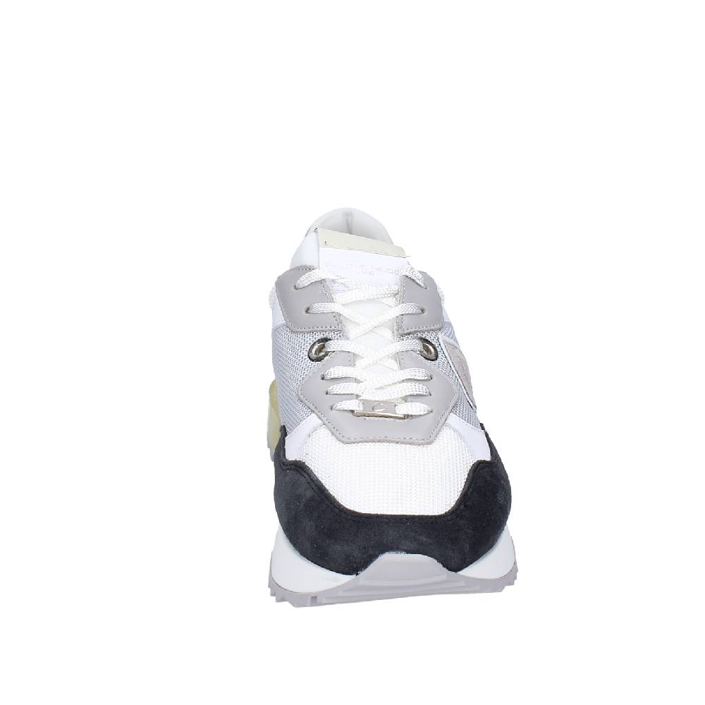 scarpe uomo PHILIPPE MODEL sneakers bianco tessuto grigio camoscio EX332 Qualità Garantita