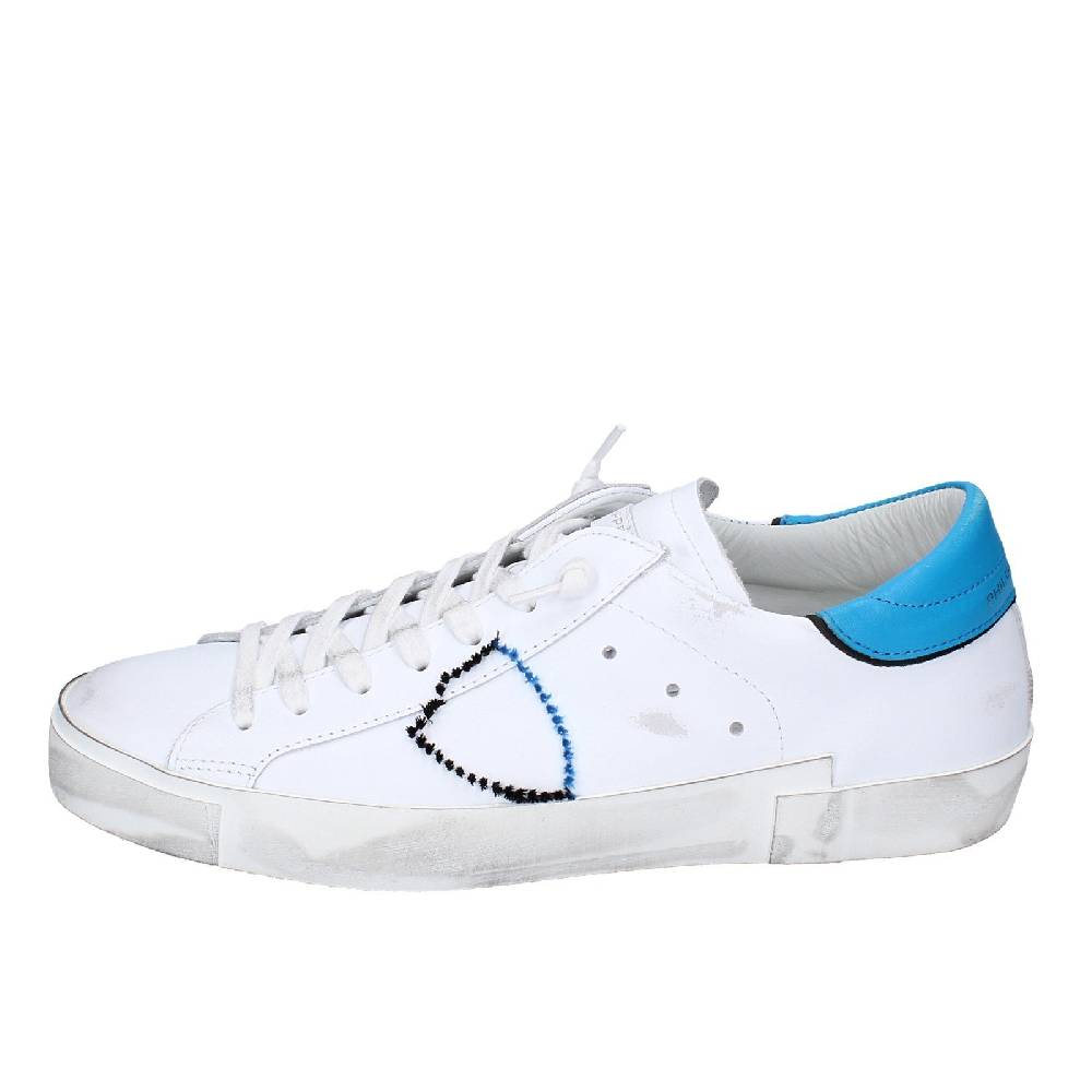 scarpe uomo PHILIPPE MODEL sneakers bianco pelle blu VINTAGE EX360 Acquista Ora