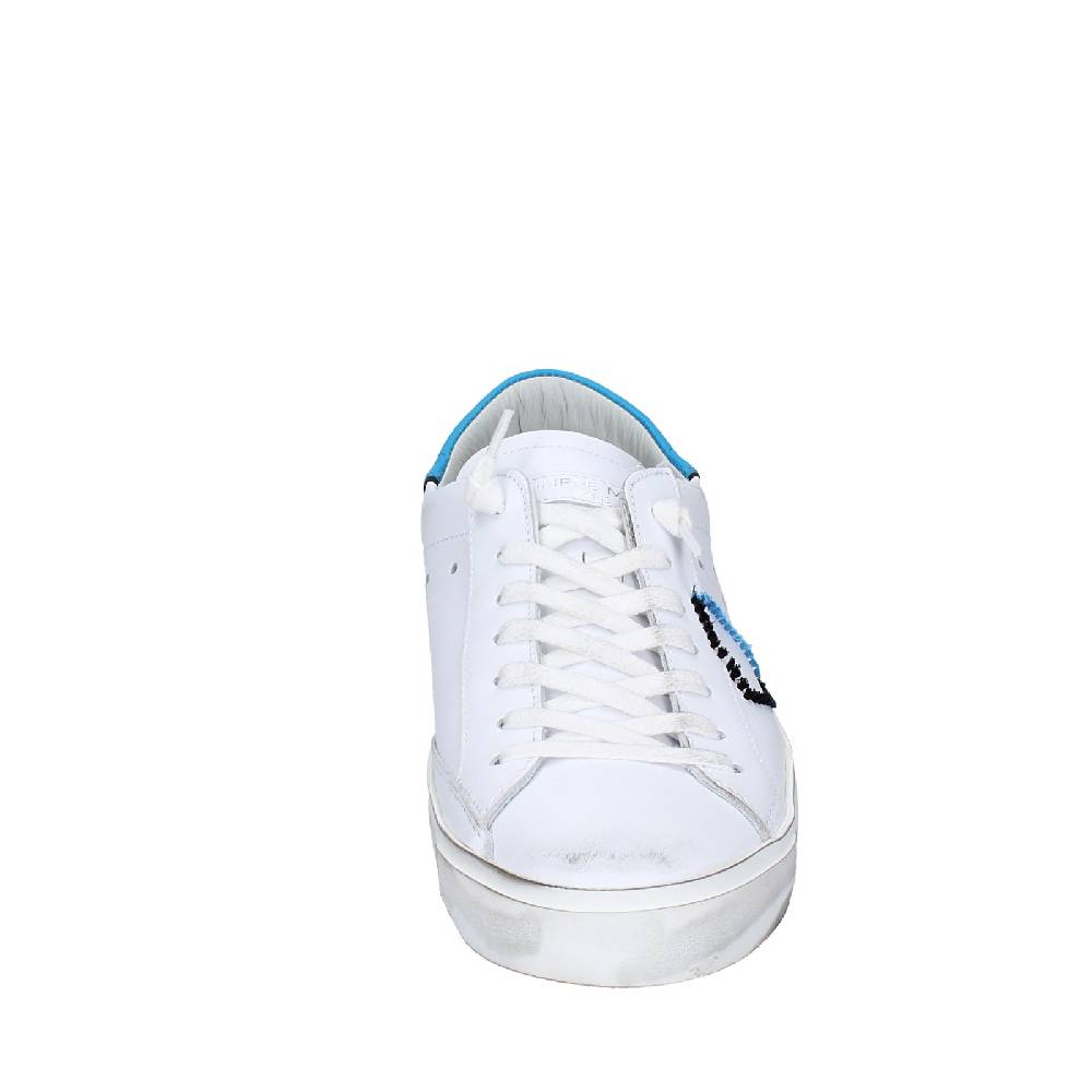 scarpe uomo PHILIPPE MODEL sneakers bianco pelle blu VINTAGE EX360 Acquista Ora