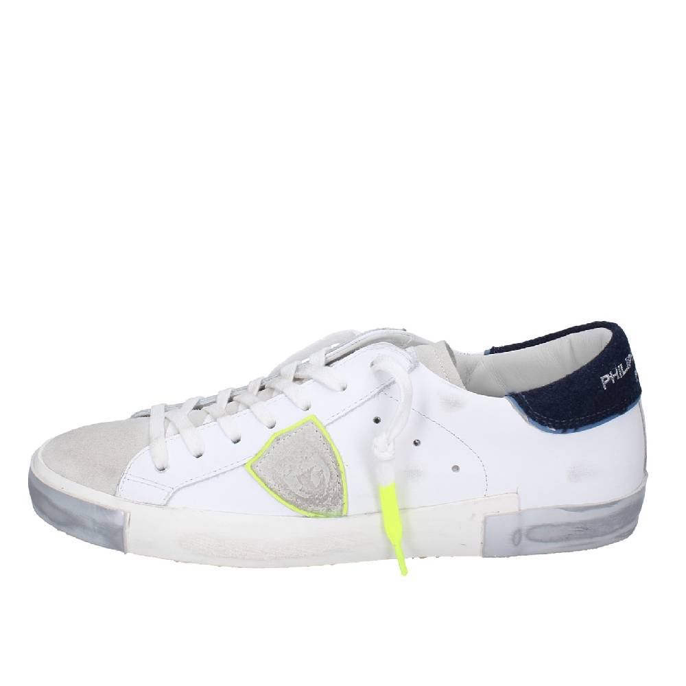 scarpe uomo PHILIPPE MODEL sneakers bianco pelle beige camoscio VINTAGE EX334 Consegna Veloce