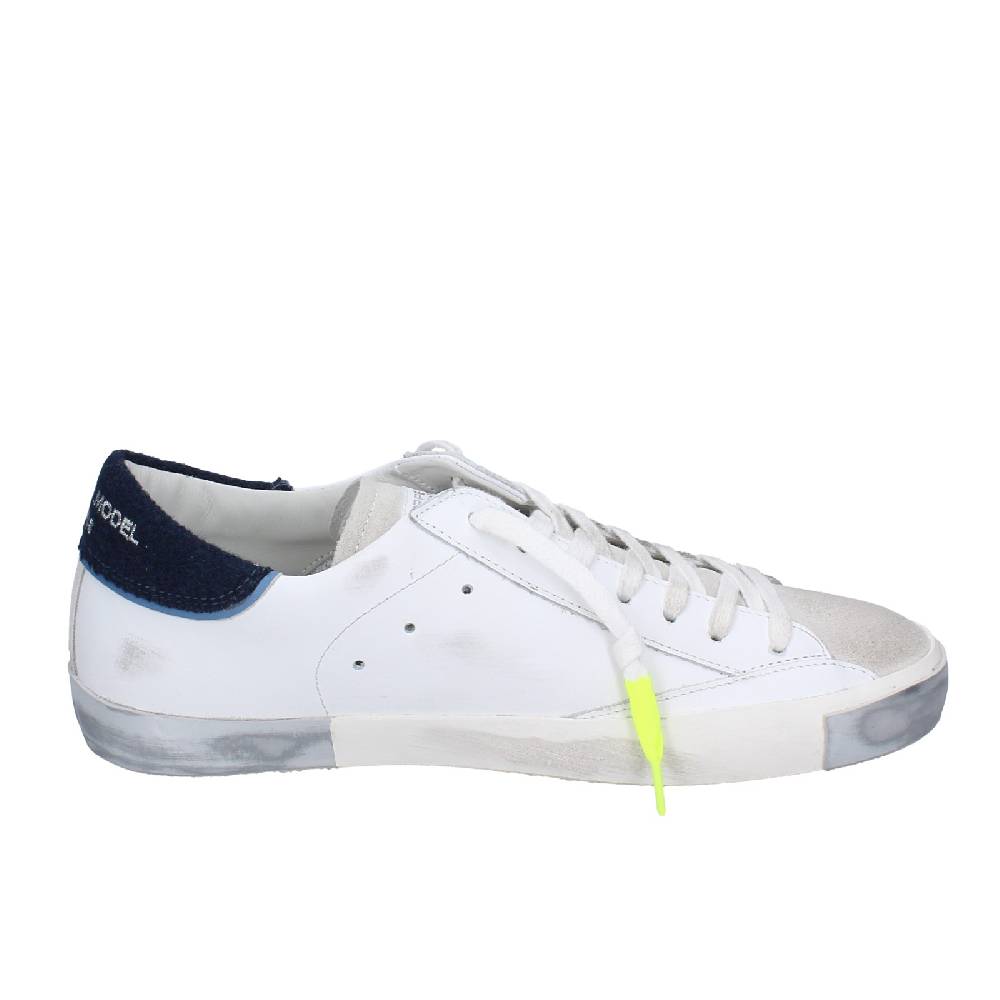scarpe uomo PHILIPPE MODEL sneakers bianco pelle beige camoscio VINTAGE EX334 Consegna Veloce
