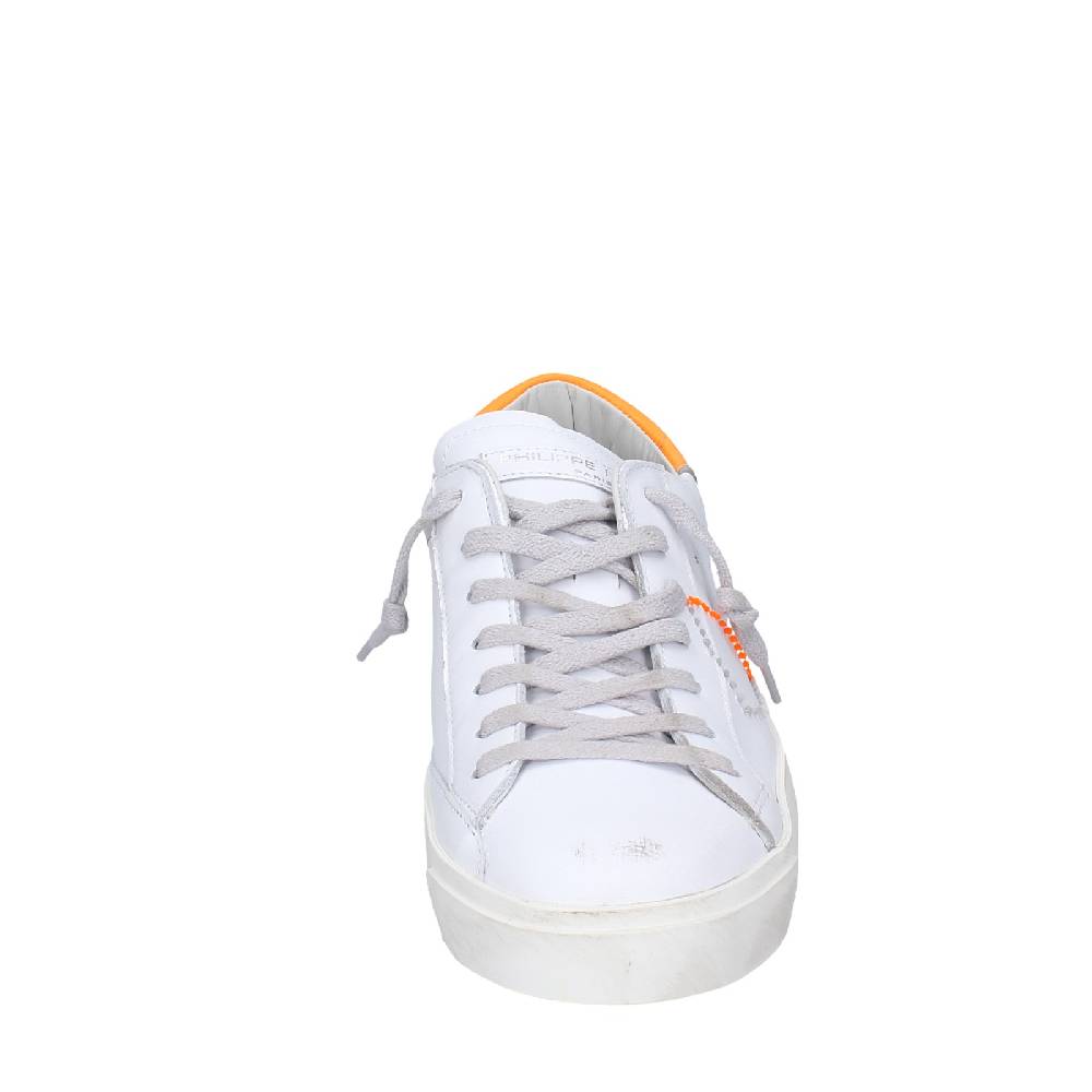 scarpe uomo PHILIPPE MODEL sneakers bianco pelle arancione VINTAGE EX339 Promozione Limitata