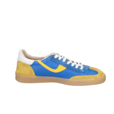 scarpe uomo MOMA sneakers blu camoscio giallo pelle 4AS420-CRVL BC745 Sottocosto