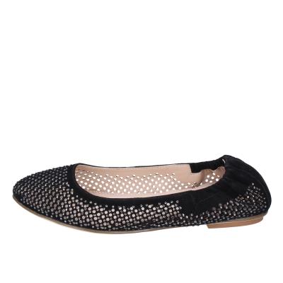 scarpe donna CAFè NOIR ballerine nero camoscio strass MEL501 BF398 Presa