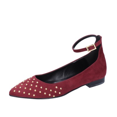 scarpe donna OLGA RUBINI ballerine bordeaux camoscio BS830 Saldi