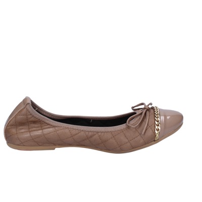 scarpe donna CROWN ballerine beige pelle BX639 Offerte