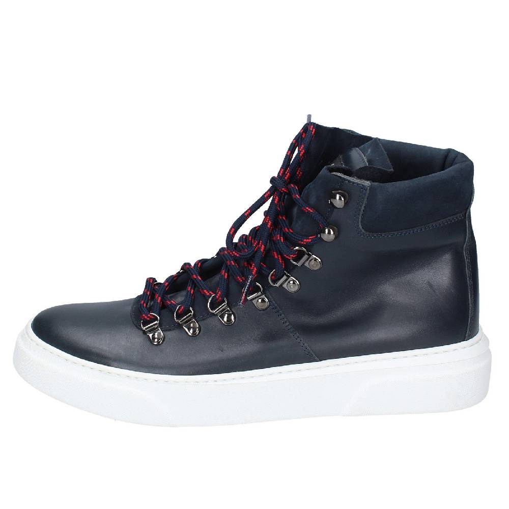 scarpe uomo STOKTON stivaletti blu pelle EY845 Negozio