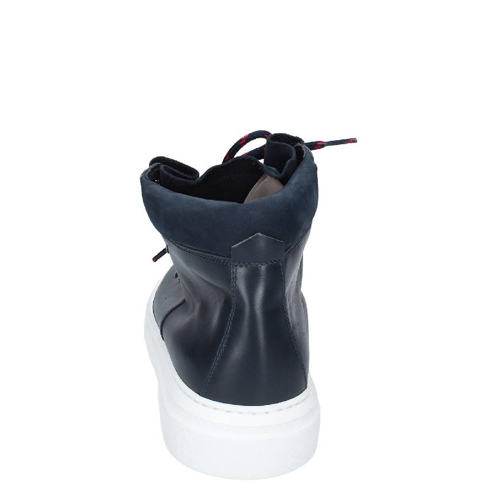 scarpe uomo STOKTON stivaletti blu pelle EY845 Negozio