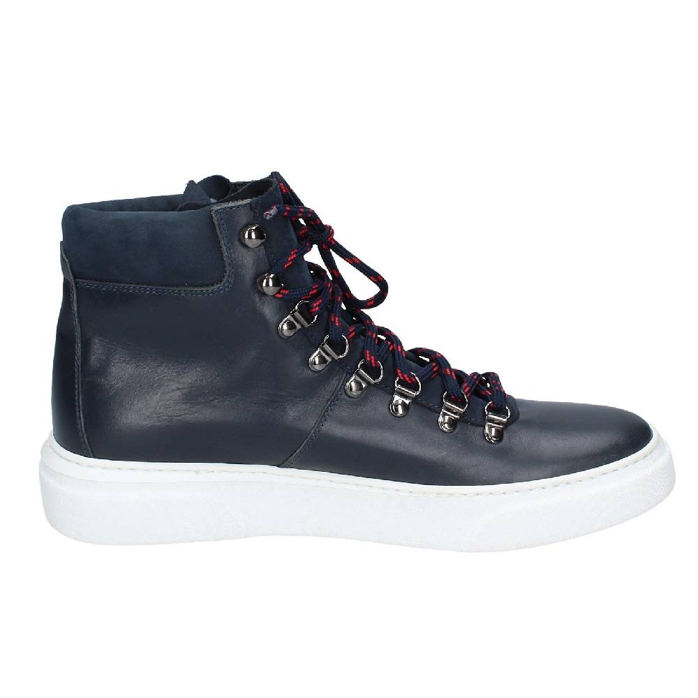 scarpe uomo STOKTON stivaletti blu pelle EY845 Negozio