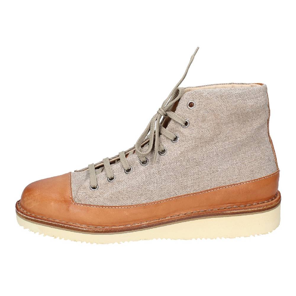 scarpe uomo ASTORFLEX stivaletti beige tessuto marrone pelle EY705 In Saldo