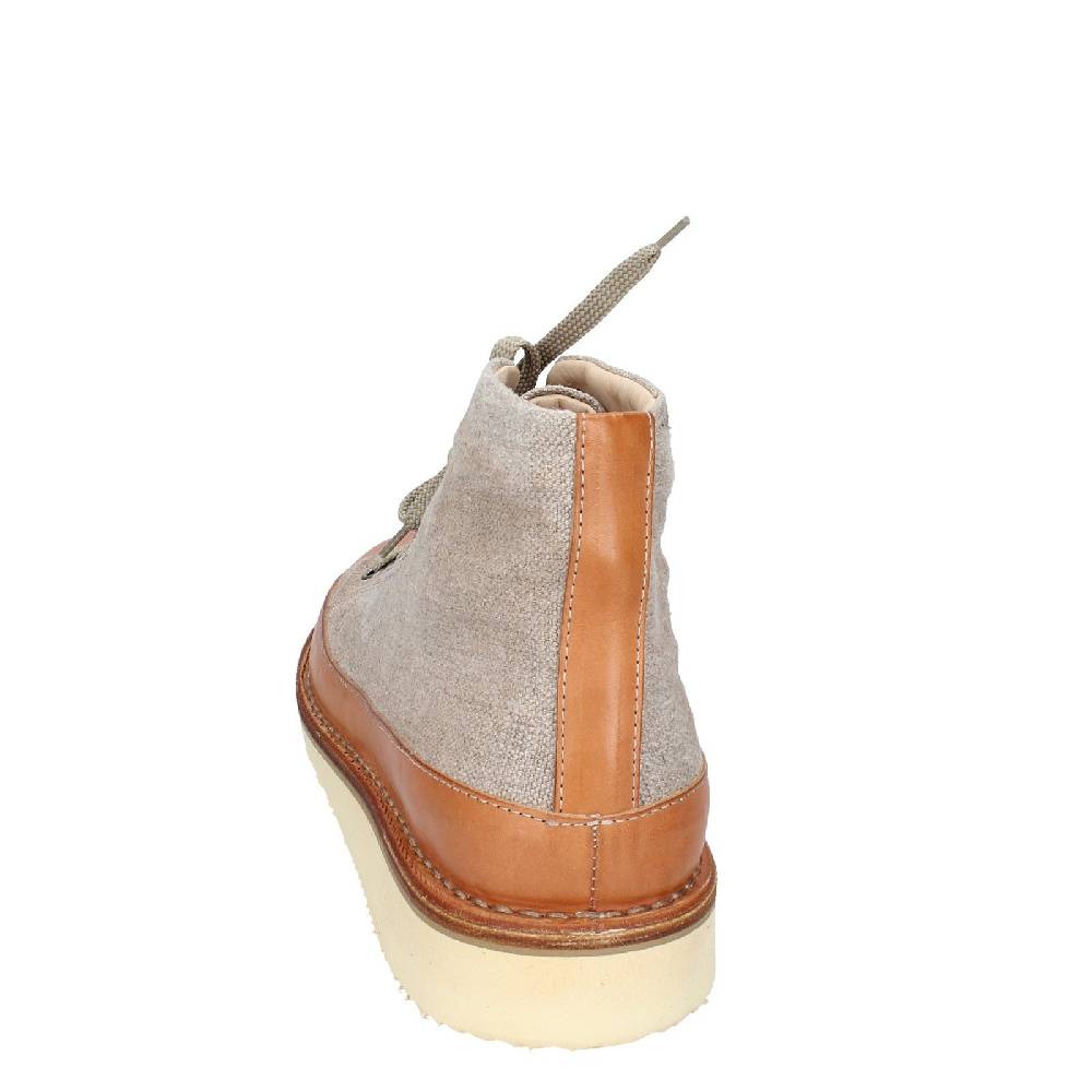 scarpe uomo ASTORFLEX stivaletti beige tessuto marrone pelle EY705 In Saldo