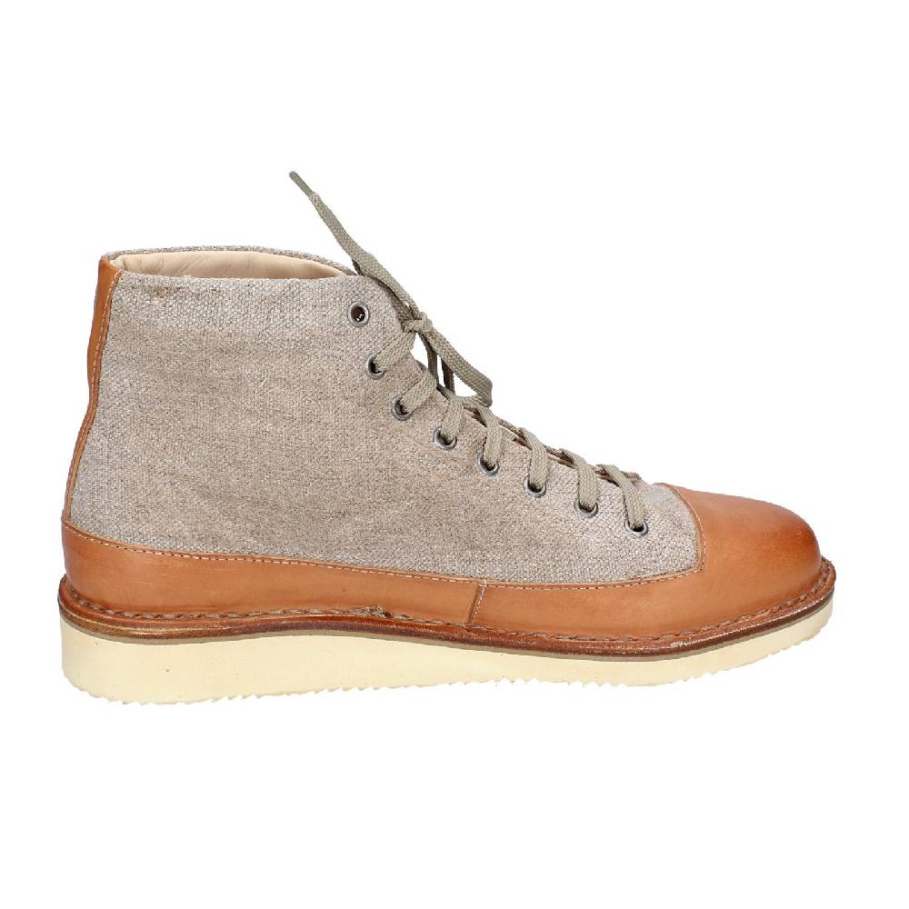 scarpe uomo ASTORFLEX stivaletti beige tessuto marrone pelle EY705 In Saldo