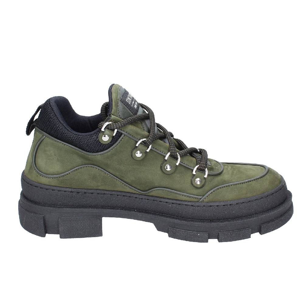 scarpe uomo STOKTON stivaletti verde pelle nabuk EY848 Moda