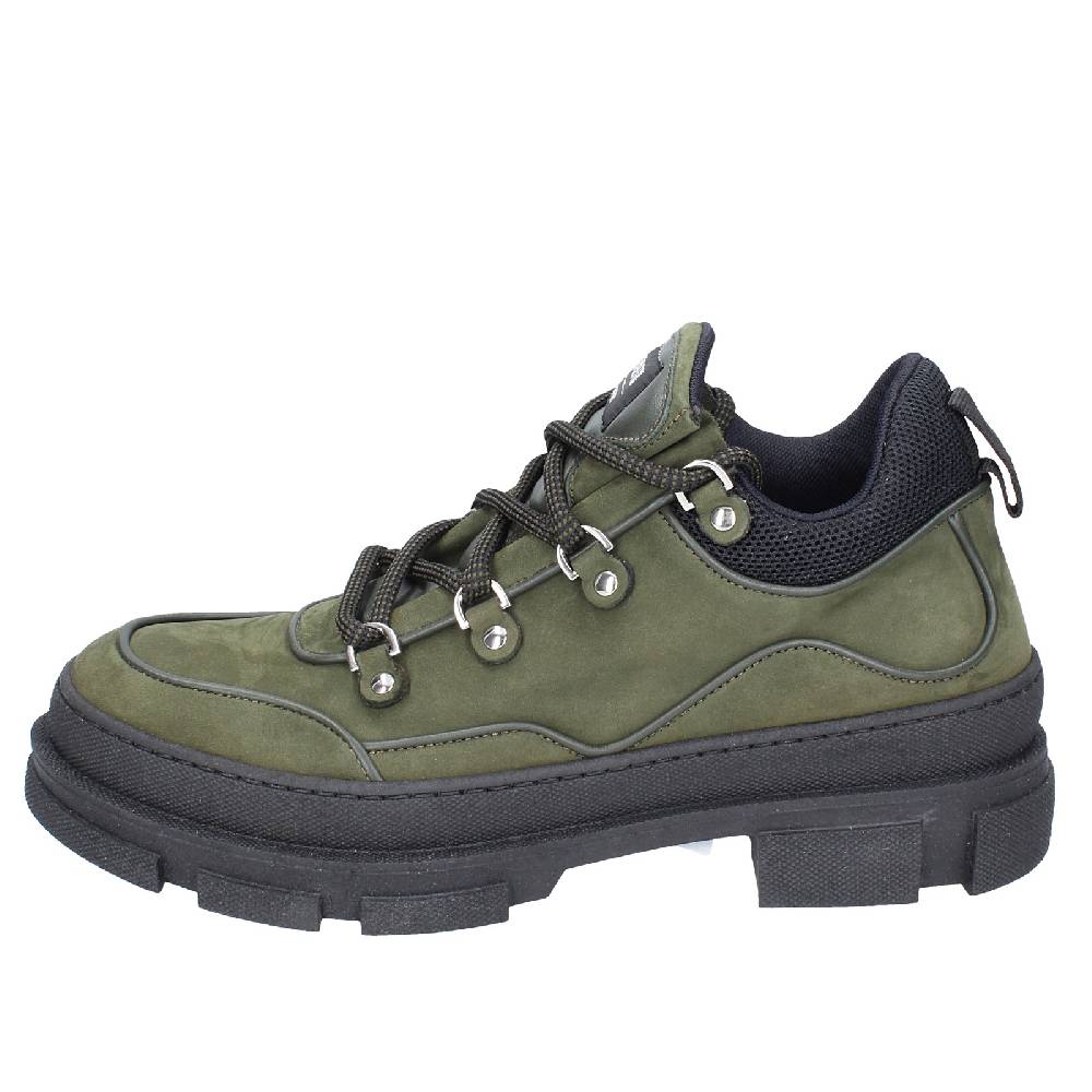 scarpe uomo STOKTON stivaletti verde pelle nabuk EY848 Moda