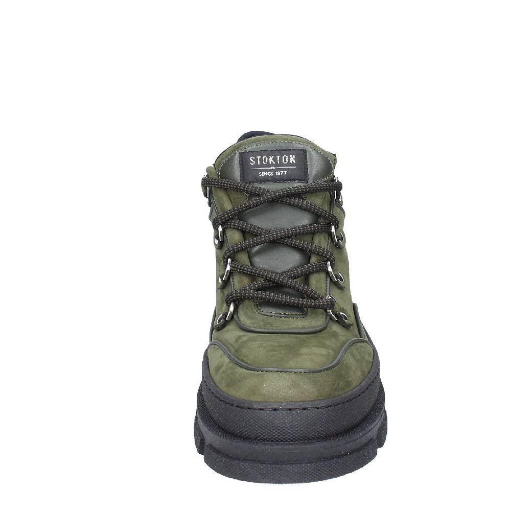 scarpe uomo STOKTON stivaletti verde pelle nabuk EY848 Moda