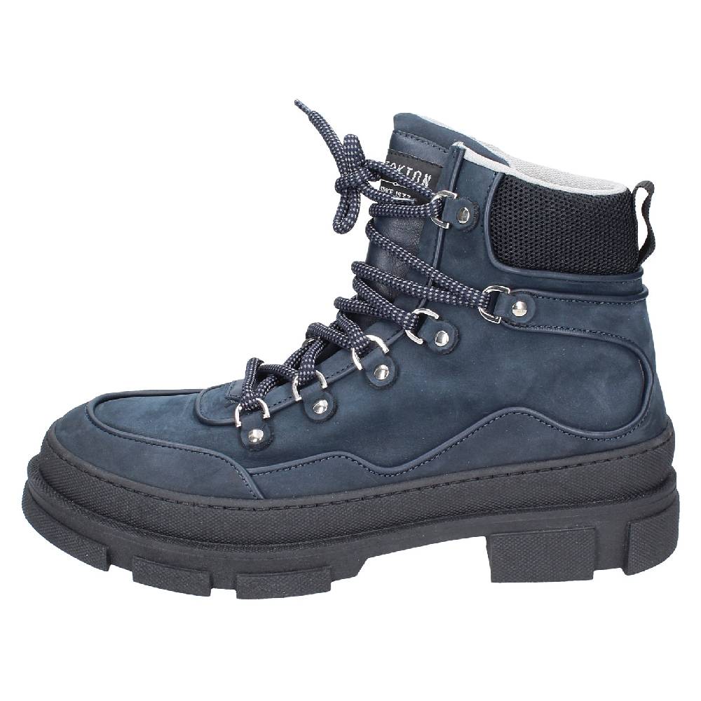 scarpe uomo STOKTON stivaletti blu pelle nabuk EY847 In Linea