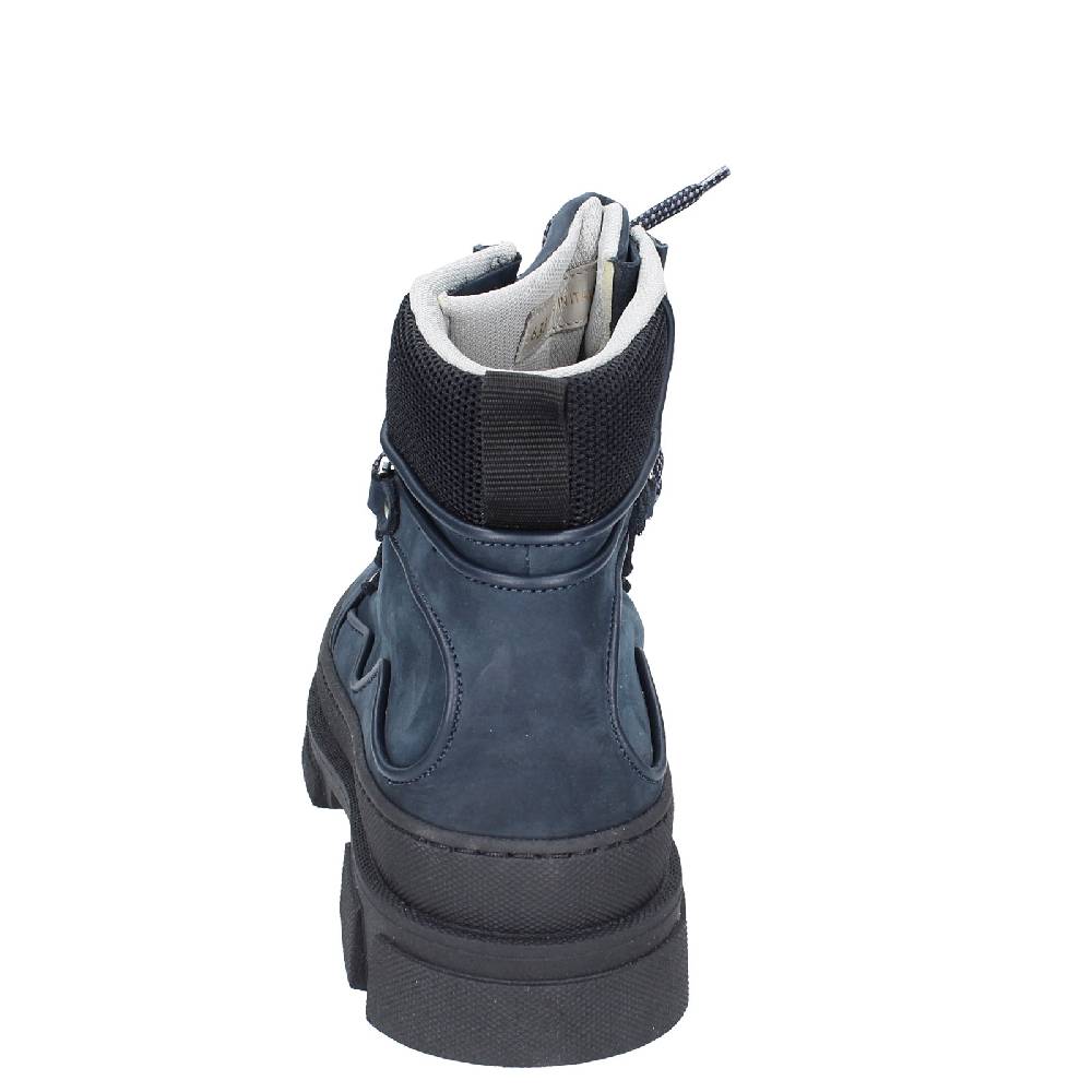 scarpe uomo STOKTON stivaletti blu pelle nabuk EY847 In Linea