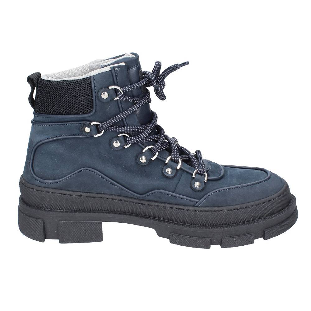 scarpe uomo STOKTON stivaletti blu pelle nabuk EY847 In Linea