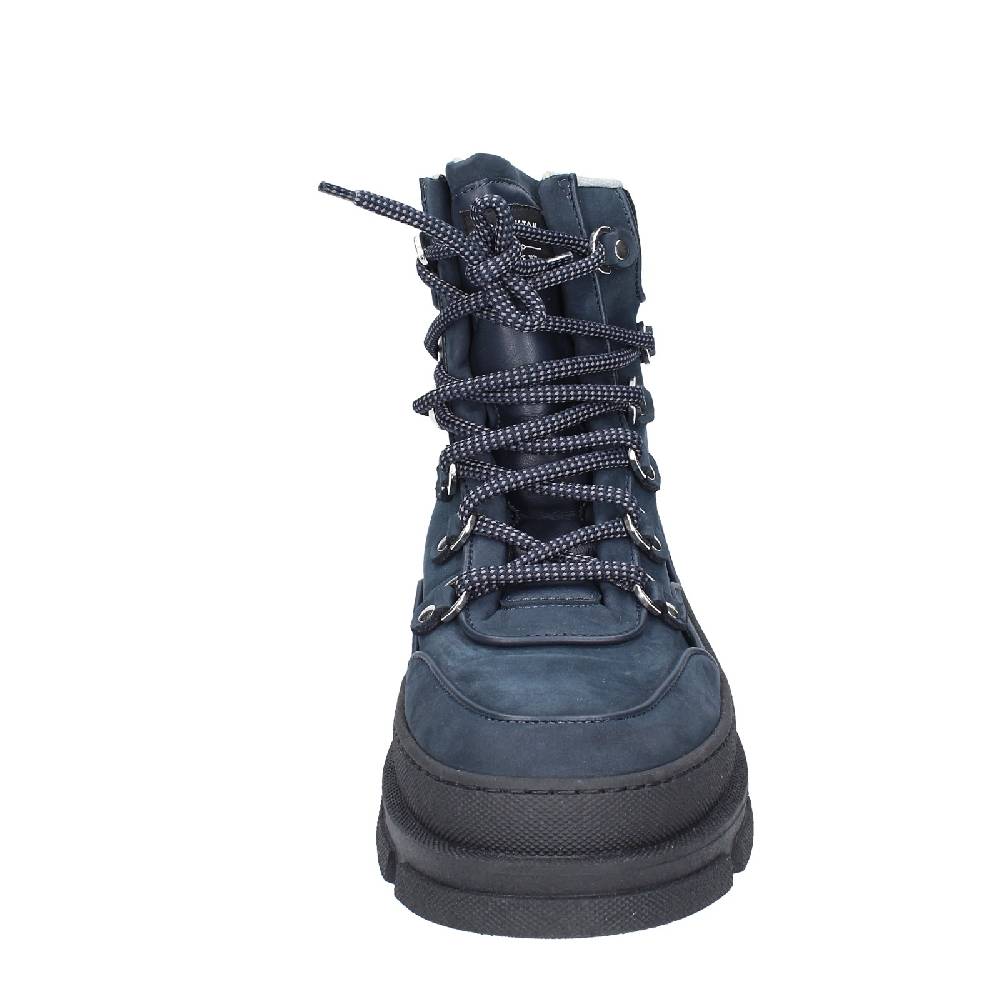 scarpe uomo STOKTON stivaletti blu pelle nabuk EY847 In Linea
