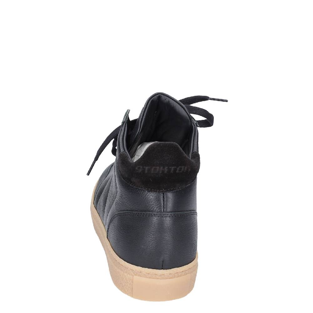 scarpe uomo STOKTON stivaletti nero pelle EY853 Nuovo