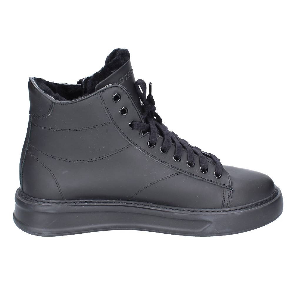scarpe uomo STOKTON stivaletti nero gomma EY850 Qualità