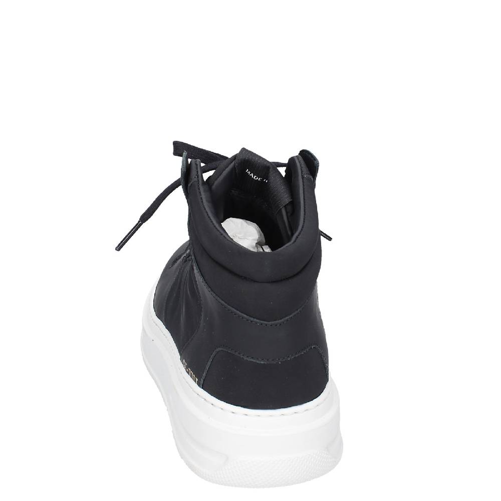 scarpe uomo STOKTON stivaletti nero tessuto gomma EY855 Vendita