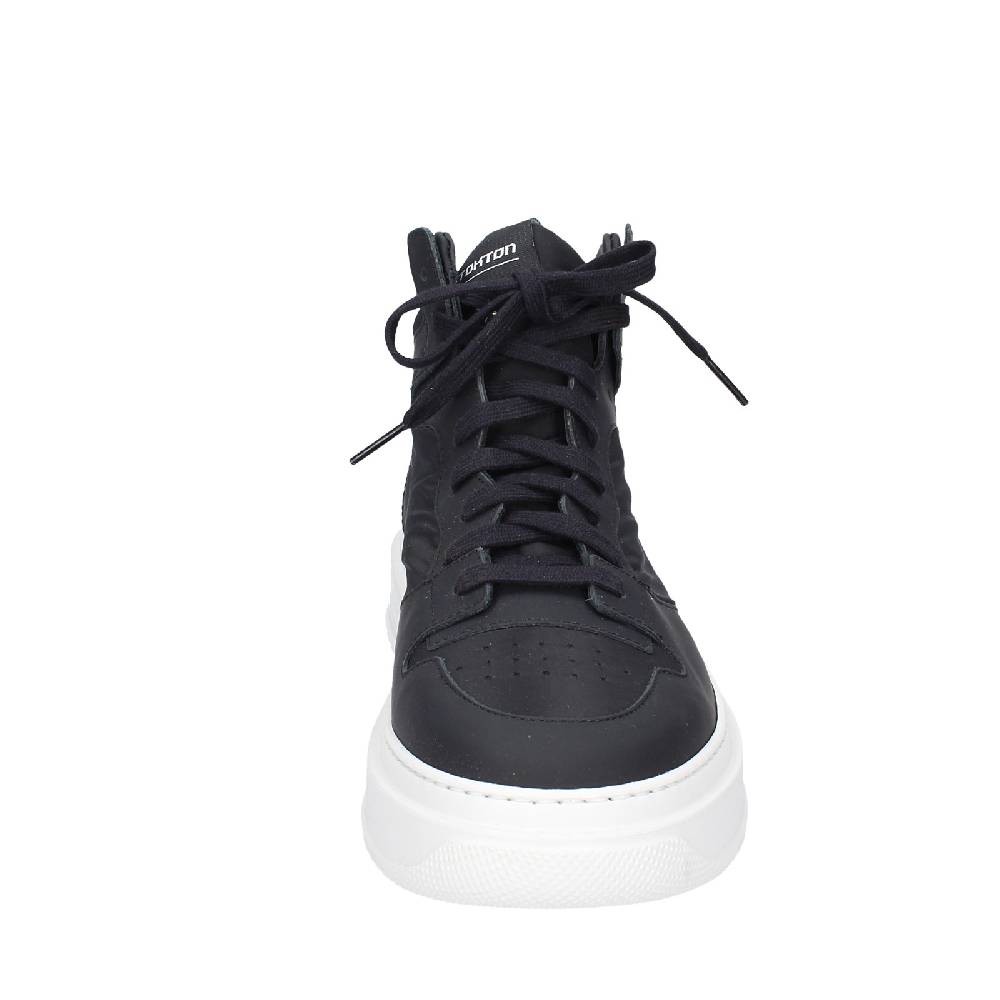scarpe uomo STOKTON stivaletti nero tessuto gomma EY855 Vendita