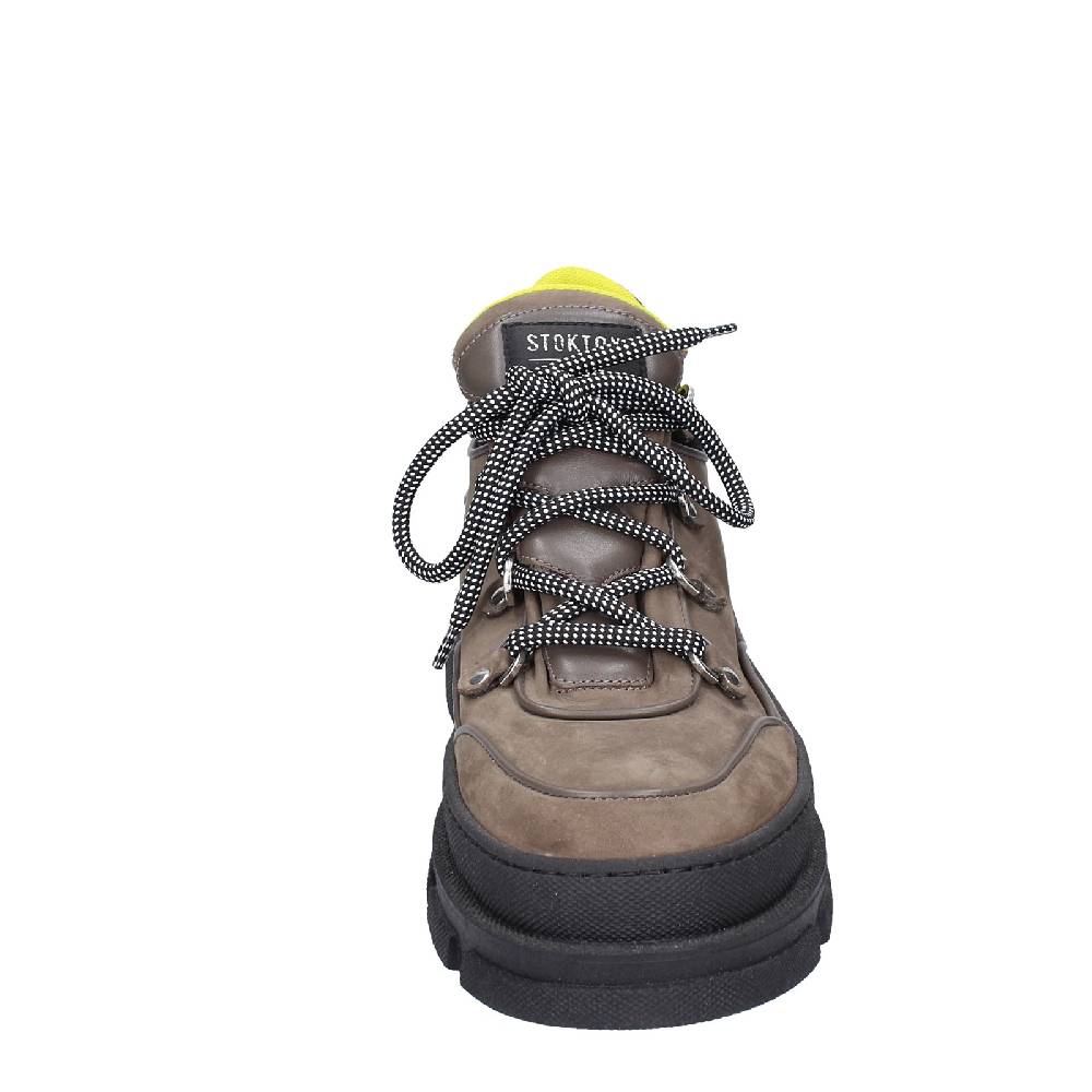 scarpe uomo STOKTON stivaletti beige pelle nabuk nero EX02 Promozione