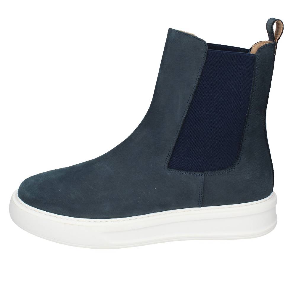 scarpe uomo STOKTON stivaletti blu pelle nabuk EX93 Soddisfazione Garantita