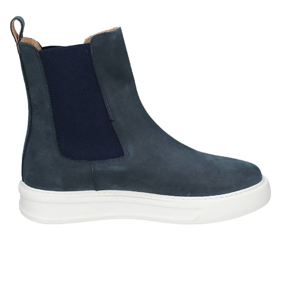 scarpe uomo STOKTON stivaletti blu pelle nabuk EX93 Soddisfazione Garantita